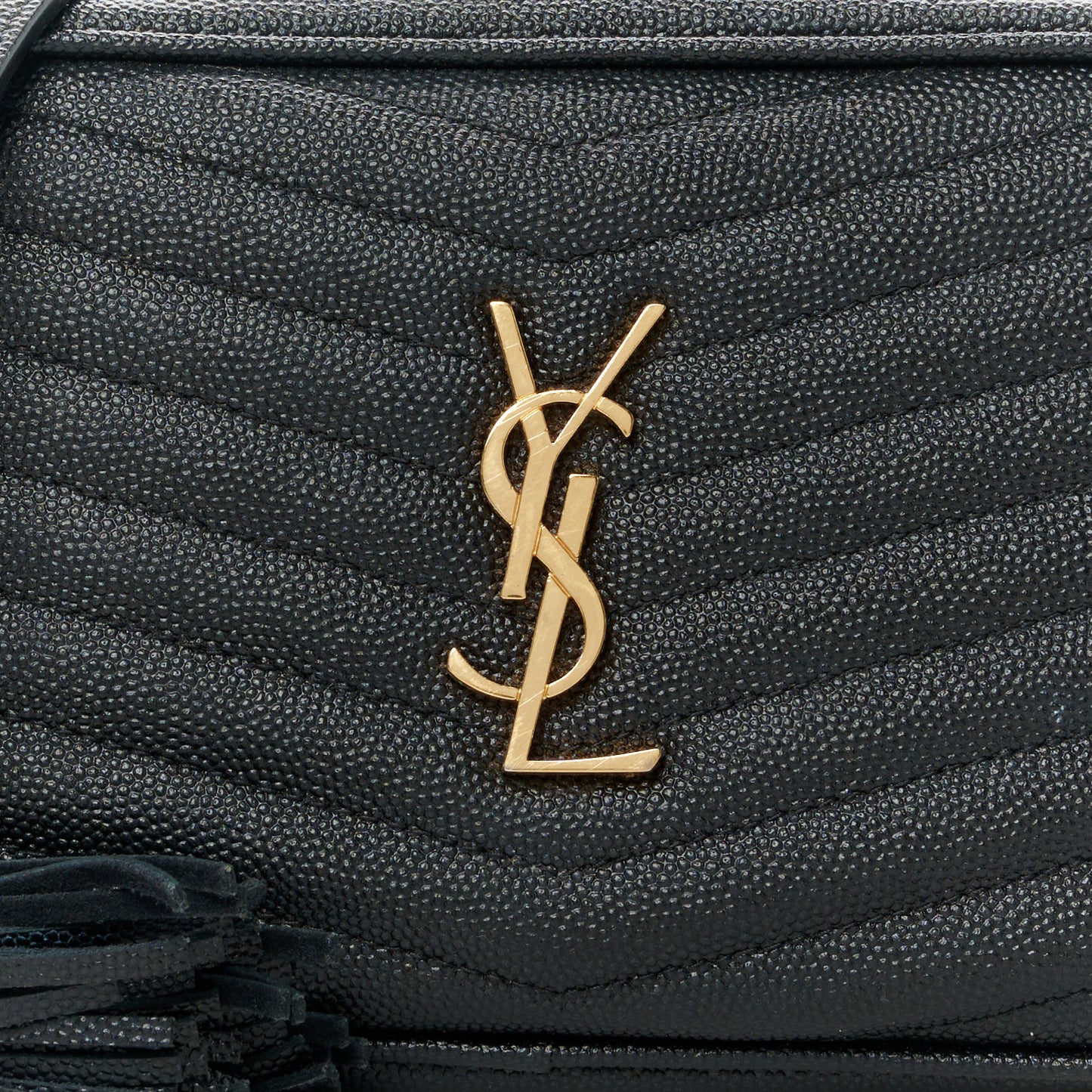 Grain De Poudre Matelasse Monogram Mini Lou Camera Bag Black