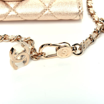 Chanel Metallic Lambskin Quilted Flap Chain Waist Bag Gold 14 of 15