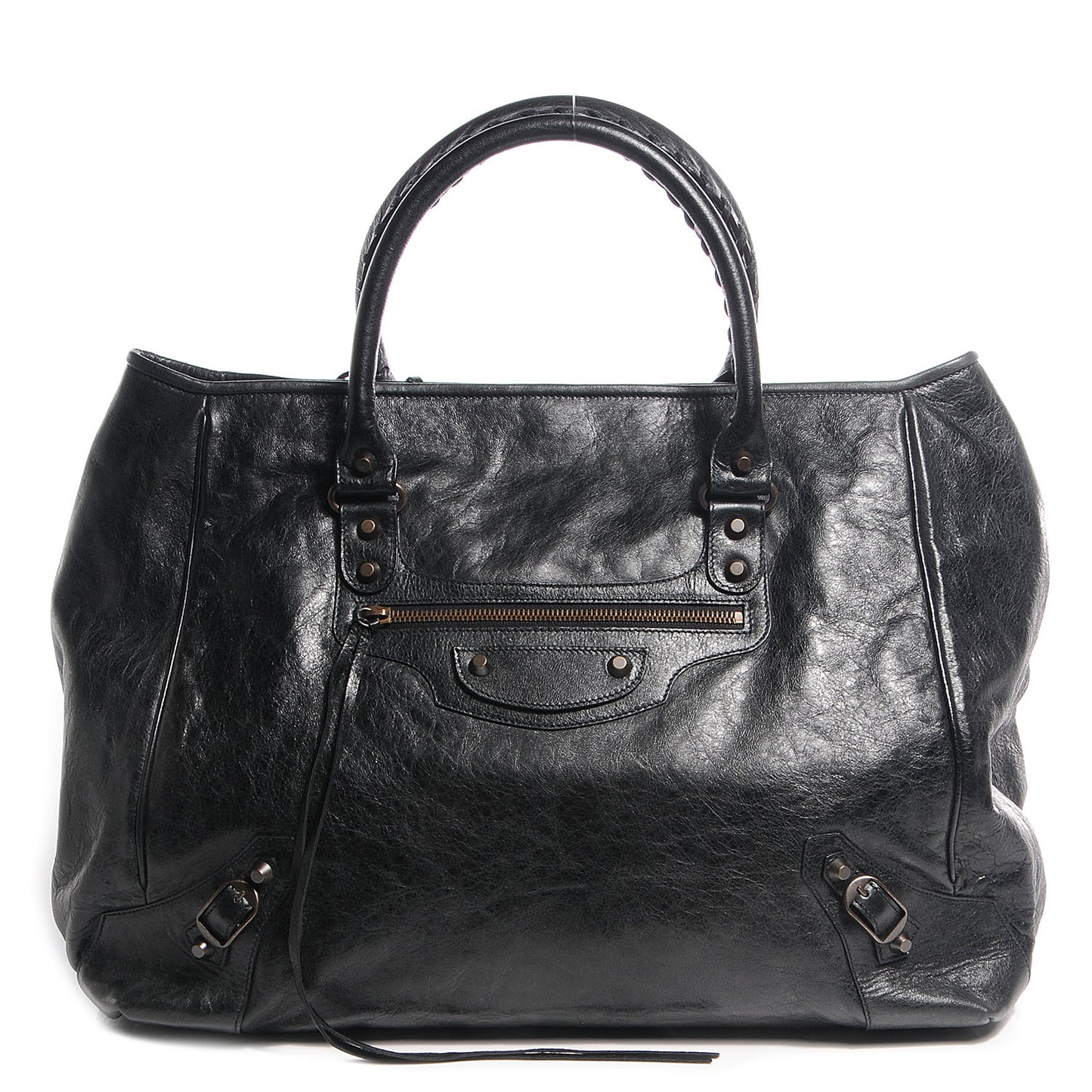 Agneau Classic Hardware Sunday Tote M Black