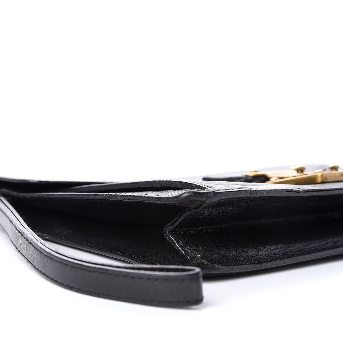 Epi Pochette Sellier Dragonne Clutch Black