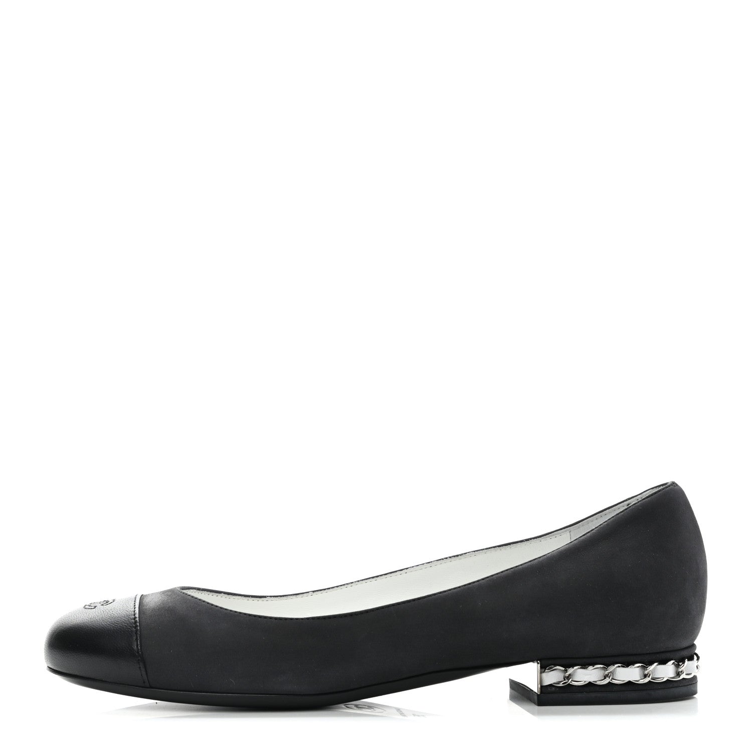 Chanel Nubuck Cap Toe Ballerina Flats 35 Black 1 of 10