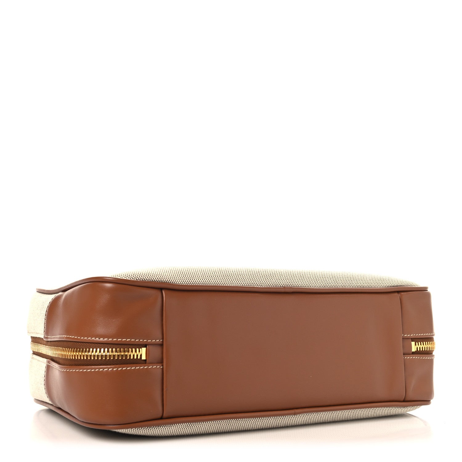 Miu Miu Canvas Calfskin Large Beau Top Handle Bag Naturale Brandy 4 of 9