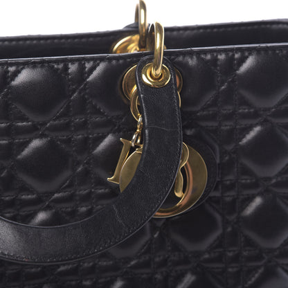Christian Dior Lambskin Cannage Large Lady Dior Black 12 of 16