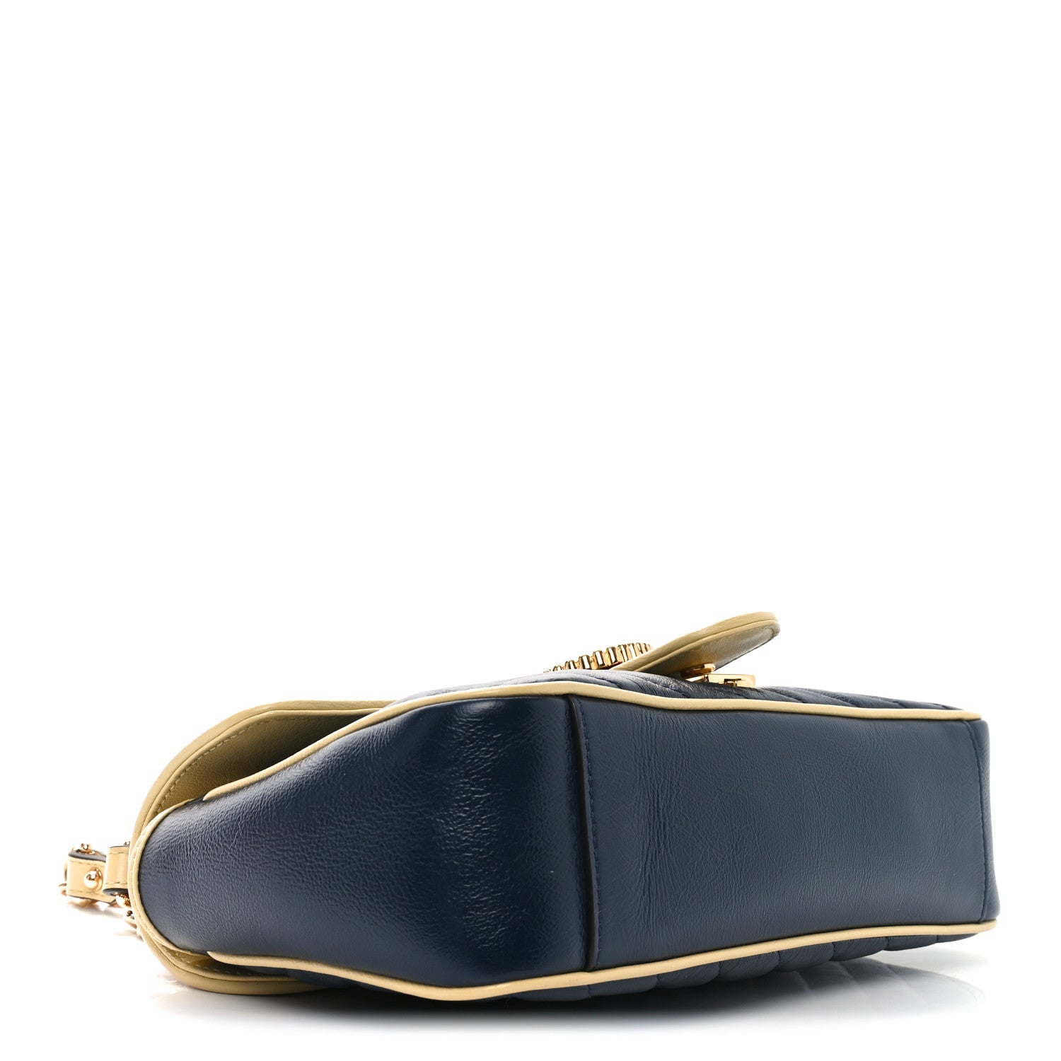 Gucci Azalea Calfskin Matelasse Diagonal Small Torchon GG Marmont Shoulder Bag Blue Agata New Cherry Red Butter 4 of 12