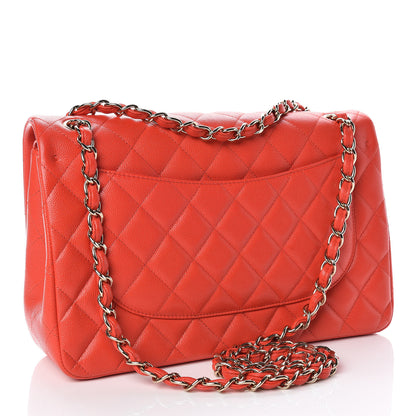 Chanel Caviar Quilted Jumbo Double Flap Red 3 of 10