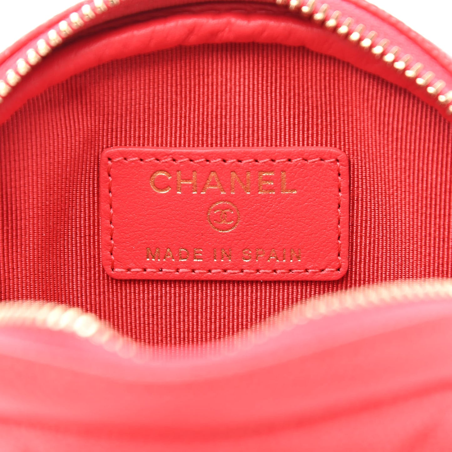 Caviar Quilted Zip Around Classic Coin Purse Red