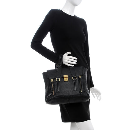 3.1 Phillip Lim 3.1 Textured Calfskin Medium Pashli Satchel Black 2 of 8