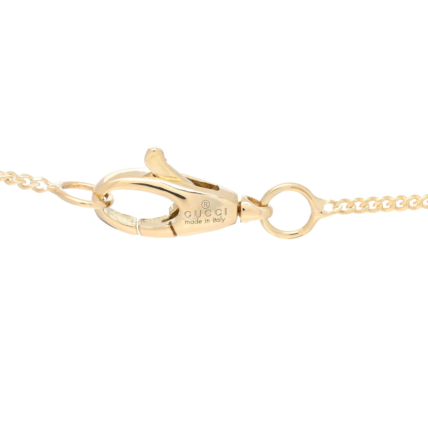 Gucci 18K Yellow Gold Emerald Ouroboros Snake Necklace 3 of 4