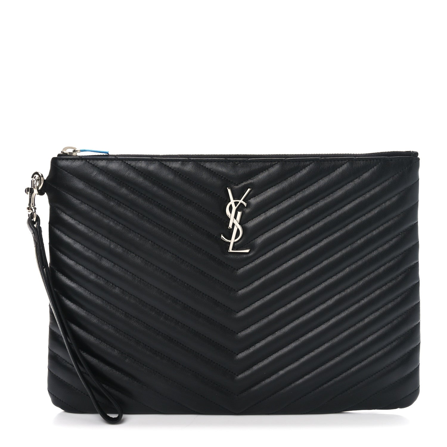 Saint Laurent Calfskin Matelasse Monogram Cassandre Tablet Pouch Black 1 of 8