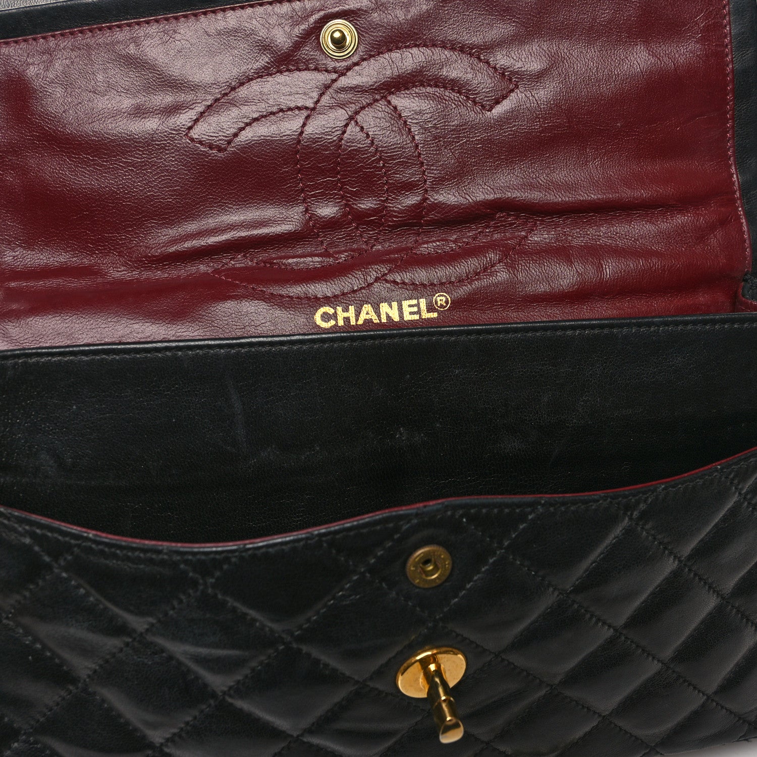 Chanel Lambskin Quilted Medium Double Flap Black 13 of 13