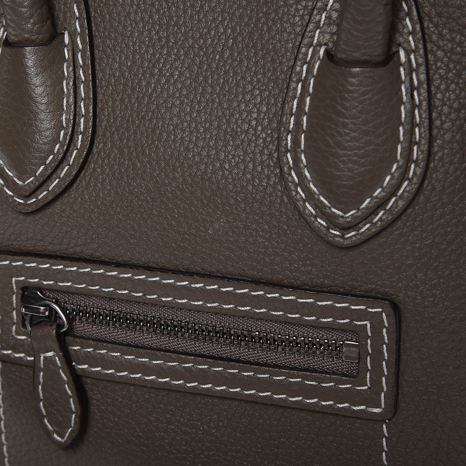 Celine Drummed Calfskin Nano Luggage Souris 9 of 10