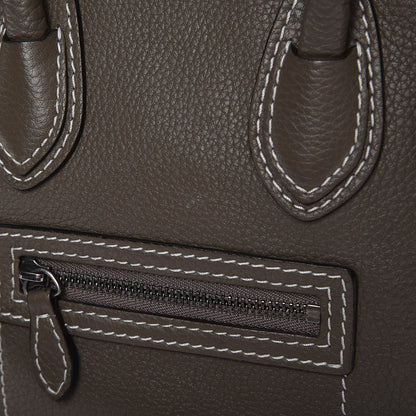 Celine Drummed Calfskin Nano Luggage Souris 9 of 10