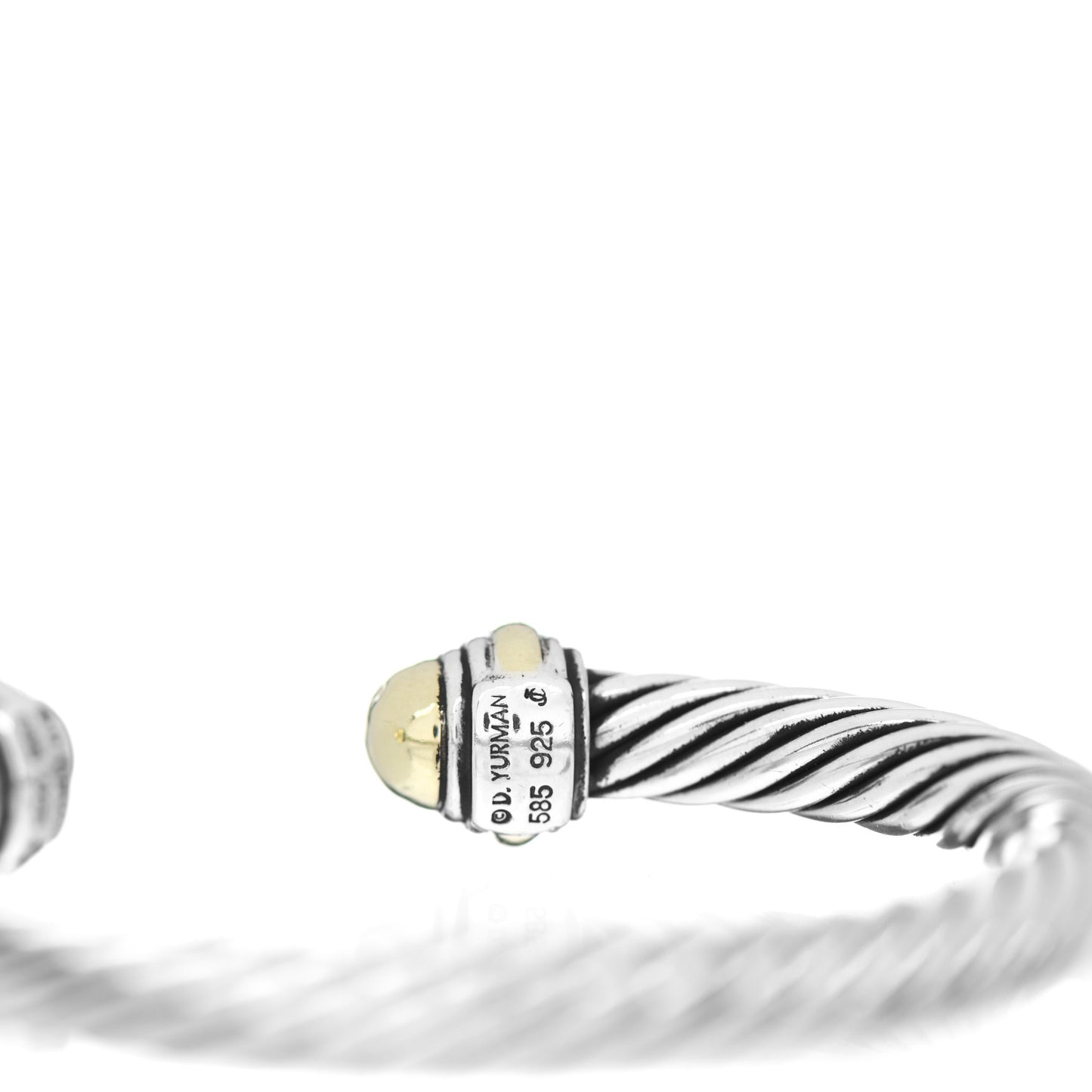 Sterling Silver 14K Yellow Gold 7mm Cable Classics Bracelet