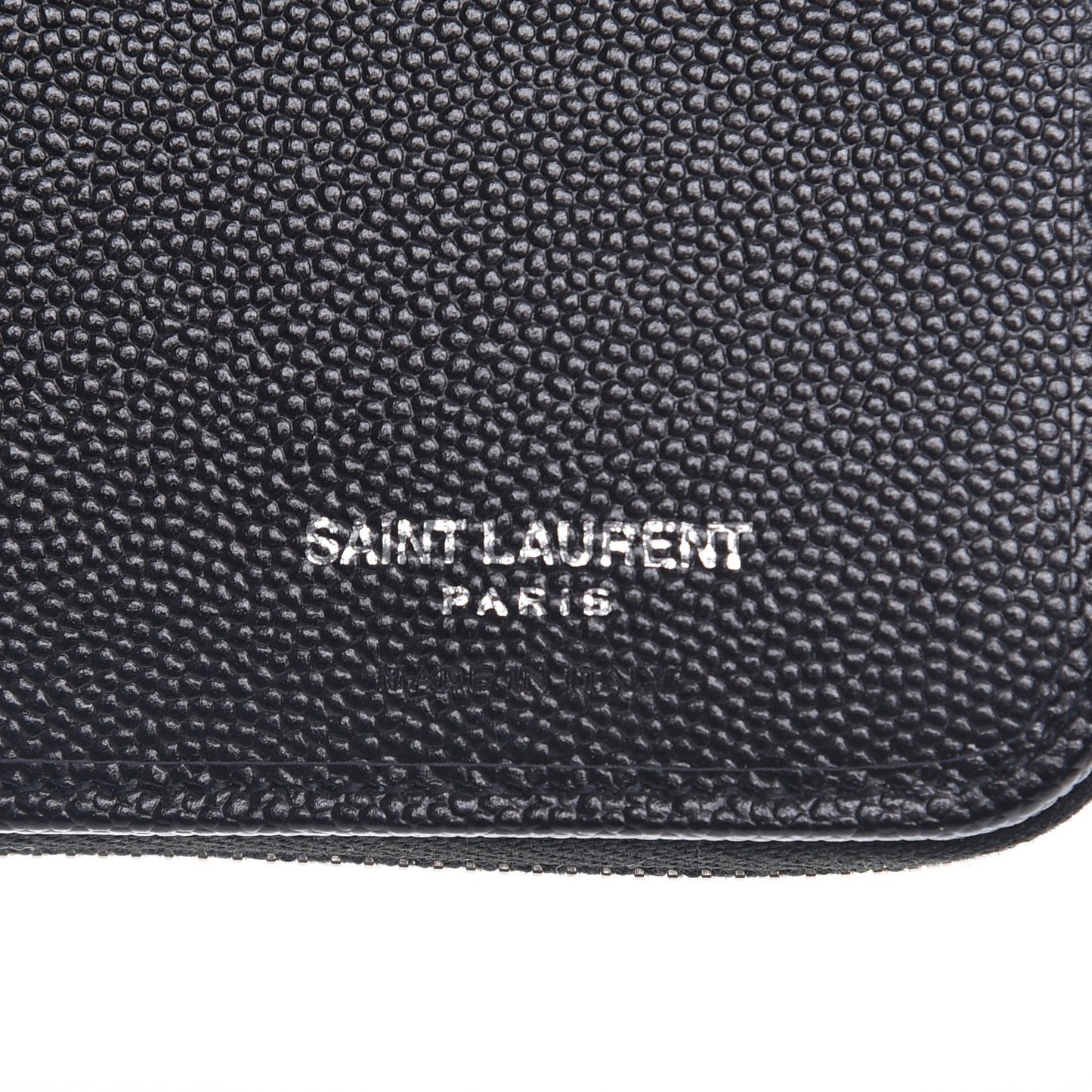 Grain De Poudre Matelasse Chevron Monogram Compact Zip Around Wallet Black