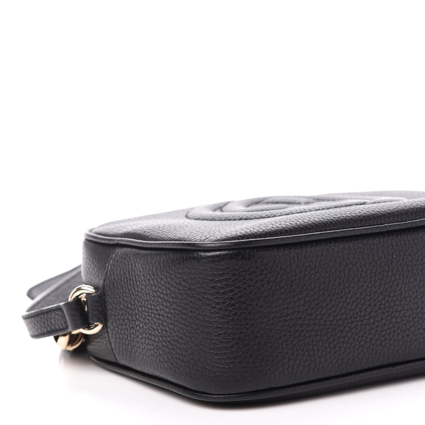 Pebbled Calfskin Small Soho Disco Bag Black
