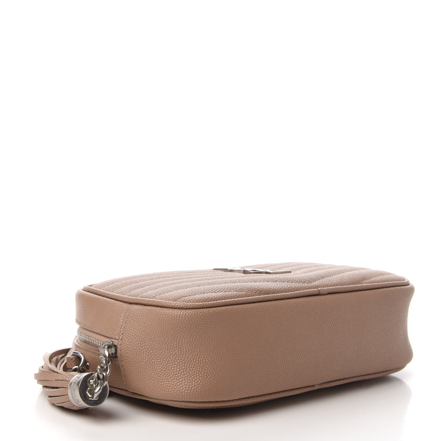 Saint Laurent Grain De Poudre Matelasse Monogram Mini Lou Camera Bag Dark Beige 4 of 11