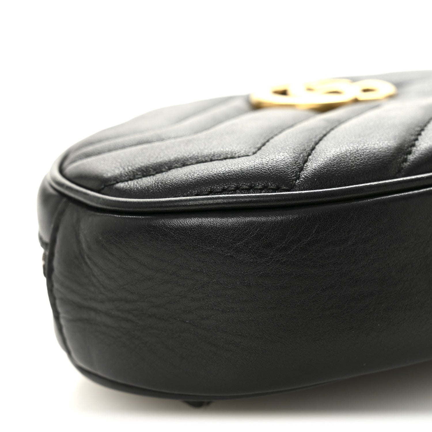 Gucci Calfskin Matelasse GG Marmont Belt Bag 95 38 Black 9 of 11