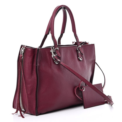 Balenciaga Veau Papier A6 Zip Around Tote Rouge Pourpre 4 of 8