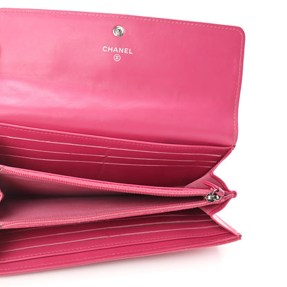 Chanel Patent Quilted Large Flap Wallet Pink 5 of 12