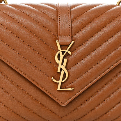 Saint Laurent Calfskin Matelasse Chevron Monogram Medium College Bag Brick 8 of 10