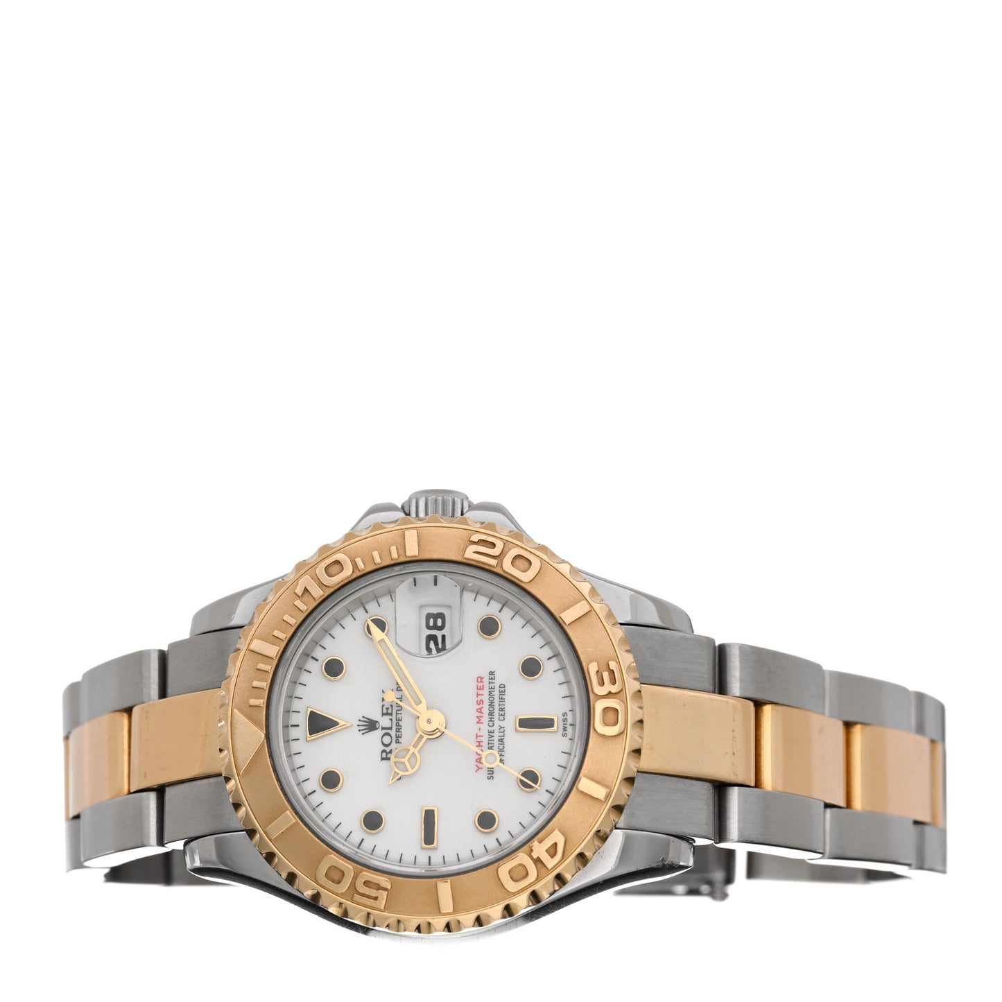 Stainless Steel 18K Yellow Gold 29mm Oyster Perpetual Date Yacht-Master Watch White 69623