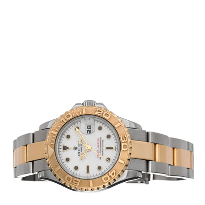 Rolex Stainless Steel 18K Yellow Gold 29mm Oyster Perpetual Date Yacht-Master Watch White 69623 2 of 4