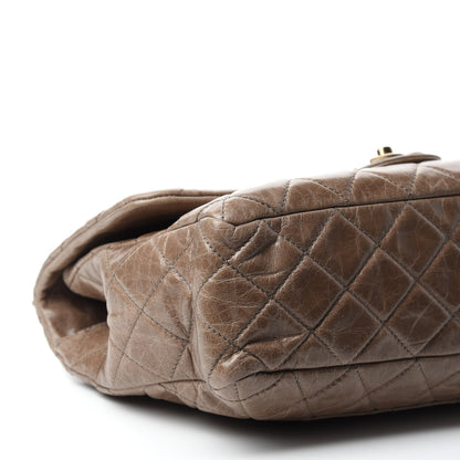 Chanel Glazed Calfskin Castle Rock Medium Flap Dark Beige 6 of 14