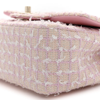 Chanel Tweed Quilted Mini Top Handle Rectangular Flap Light Pink 10 of 10