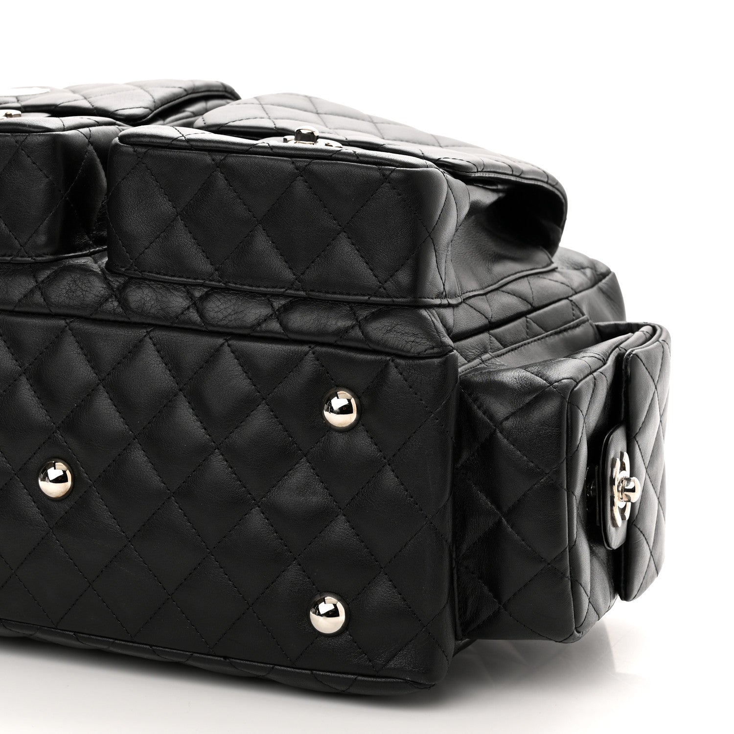 Chanel Calfskin Quilted Large Cambon Multipocket Reporter Black 9 of 9