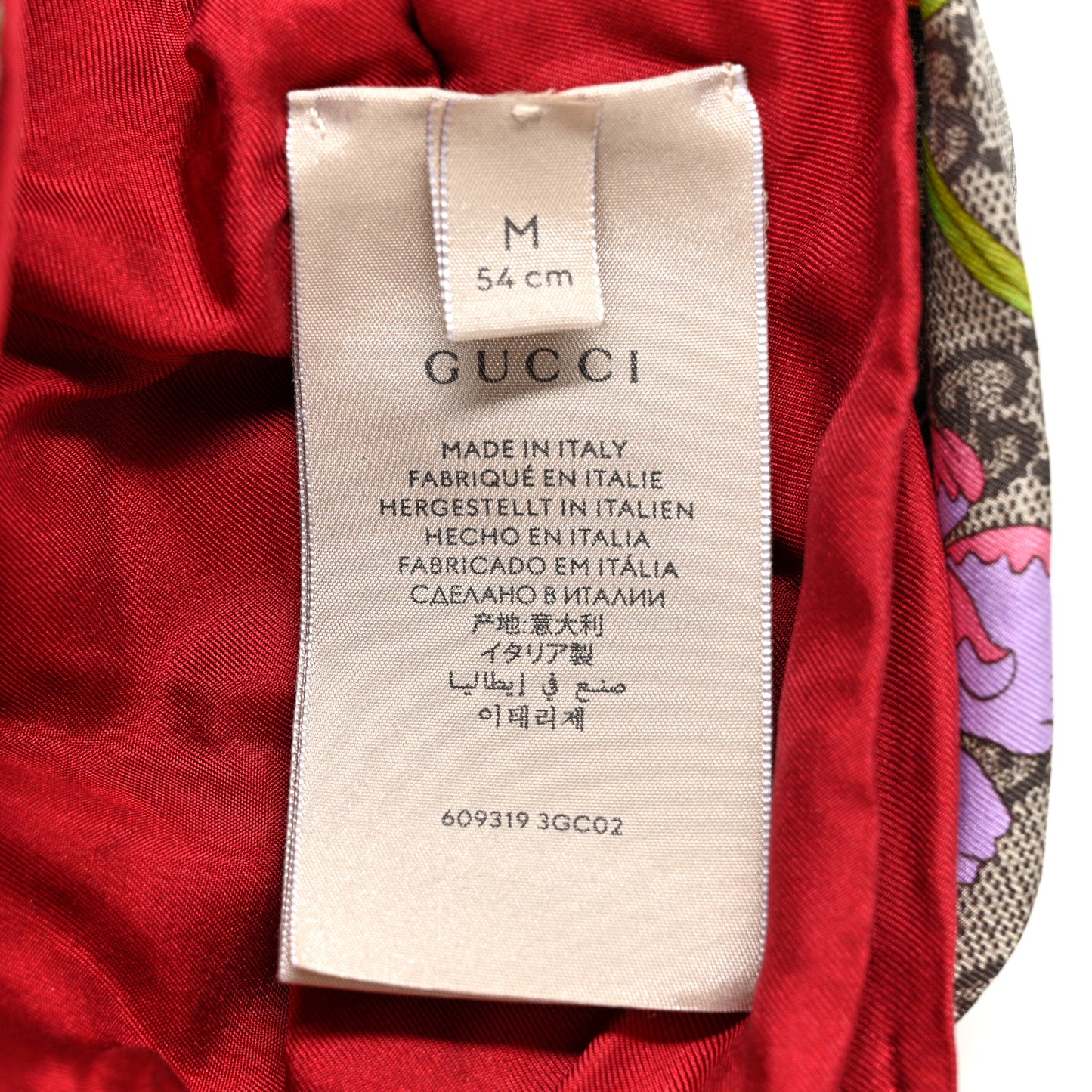 Silk Monogram Flora Print Headband M Red