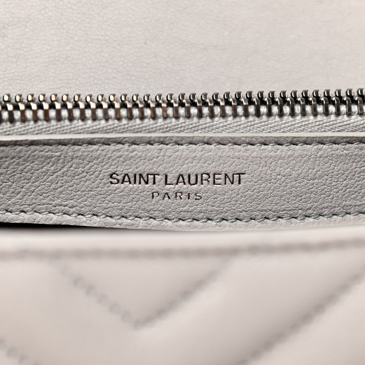 Saint Laurent Sheepskin Matelasse Chevron Monogram Large College Satchel Souris 6 of 12