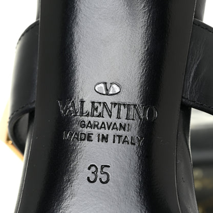 Valentino Garavani Calfskin Roman Stud Ankle Strap 80mm Pumps 35 Black 9 of 13