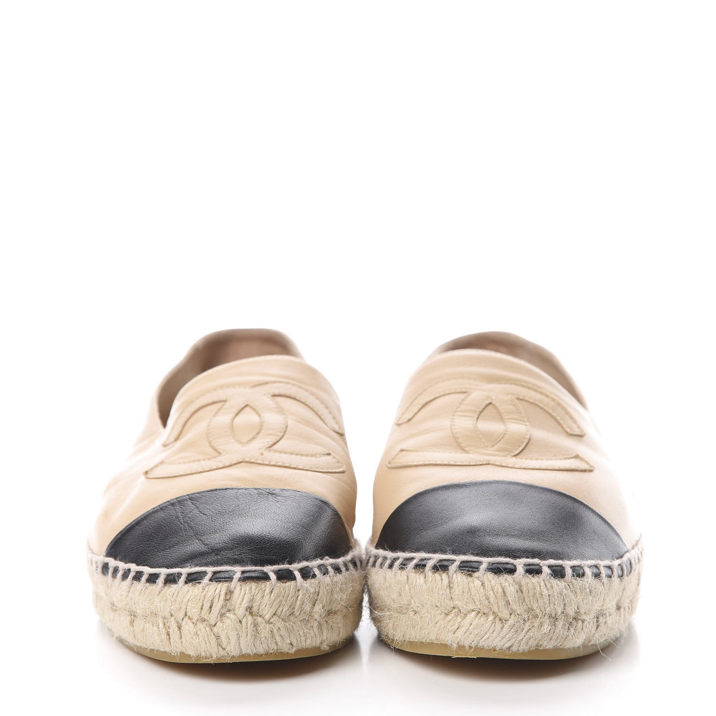 Lambskin CC Espadrilles 39 Beige Black