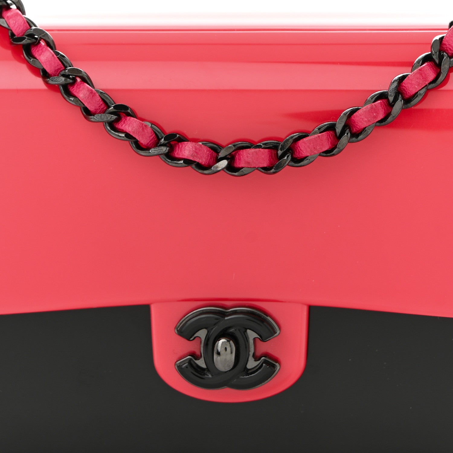 Chanel Plexiglass Plexi Coco Bag Pink Black 8 of 10