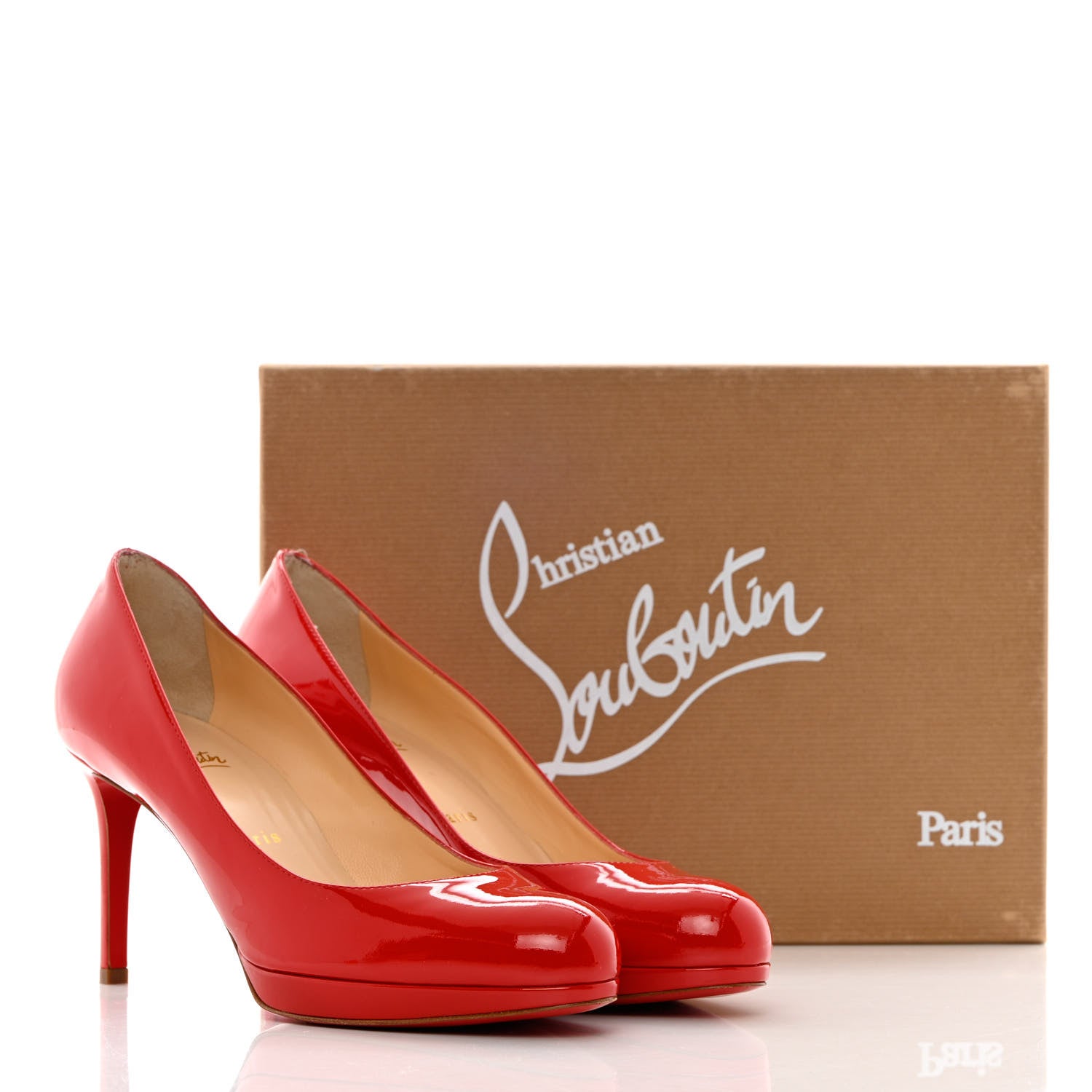 Christian Louboutin Patent New Simple 85 Pumps 40 Rouge Lipstick 10 of 10