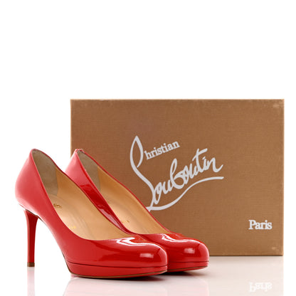 Christian Louboutin Patent New Simple 85 Pumps 40 Rouge Lipstick 10 of 10