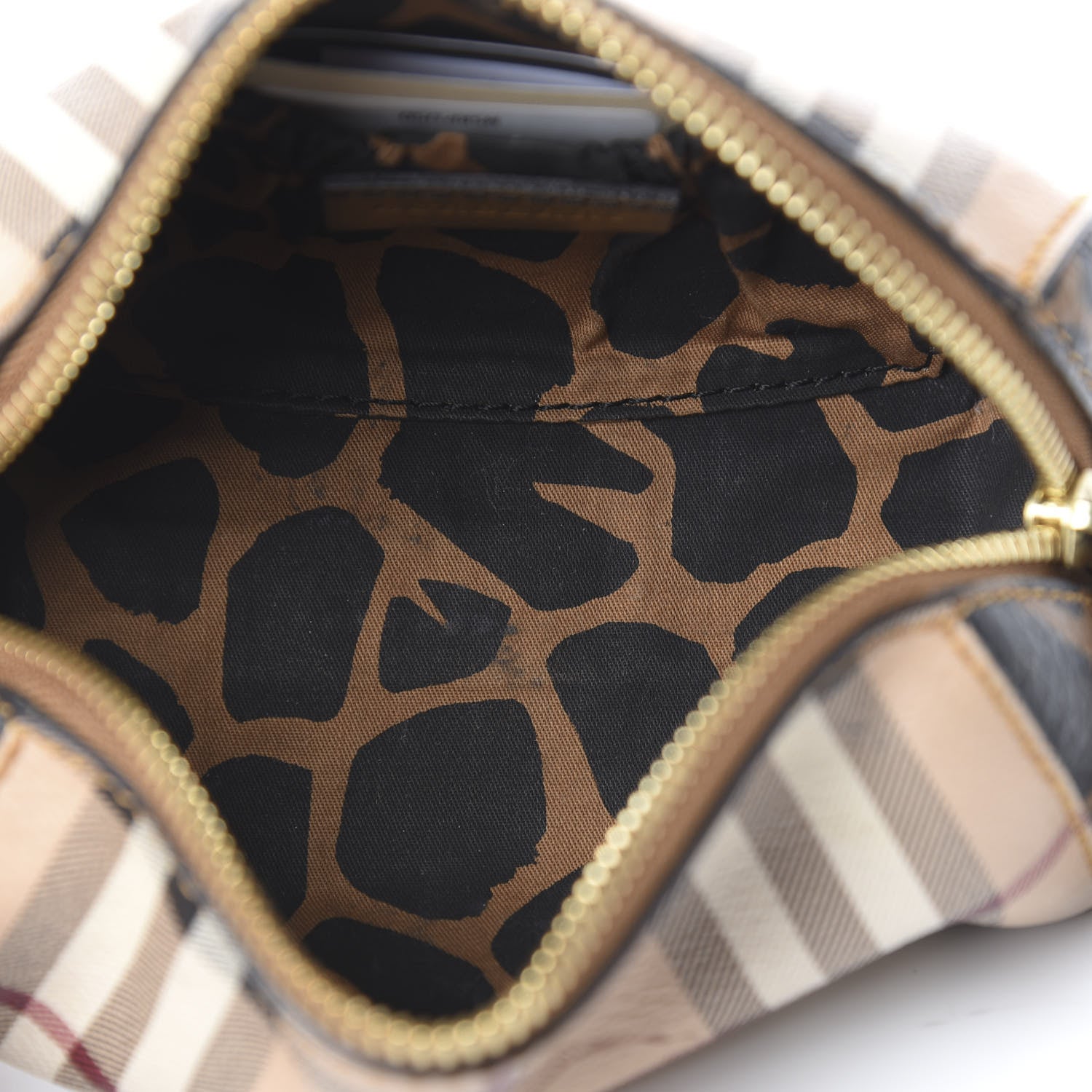 Burberry Haymarket Check Small Evelyn Cosmetic Pouch Natural 5 of 12