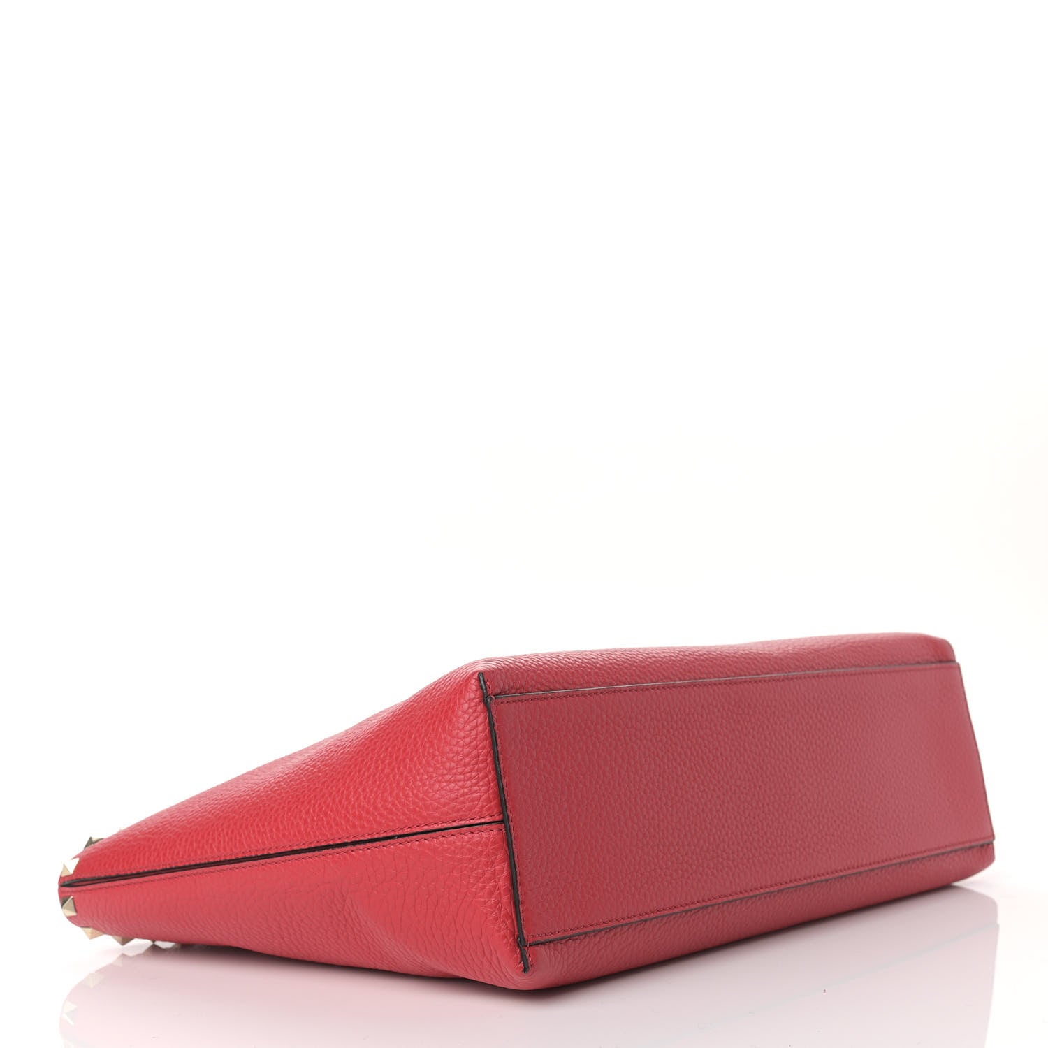 Valentino Garavani Grained Calfskin Small Rockstud Shoulder Tote Rouge Pur 4 of 8