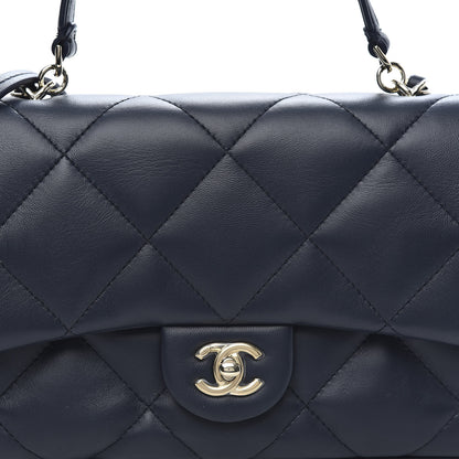 Chanel Lambskin Quilted Easy Carry Flap Navy 12 of 13