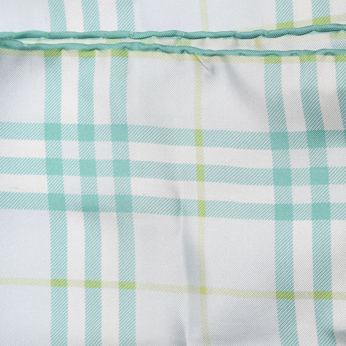 Silk Check Scarf Green