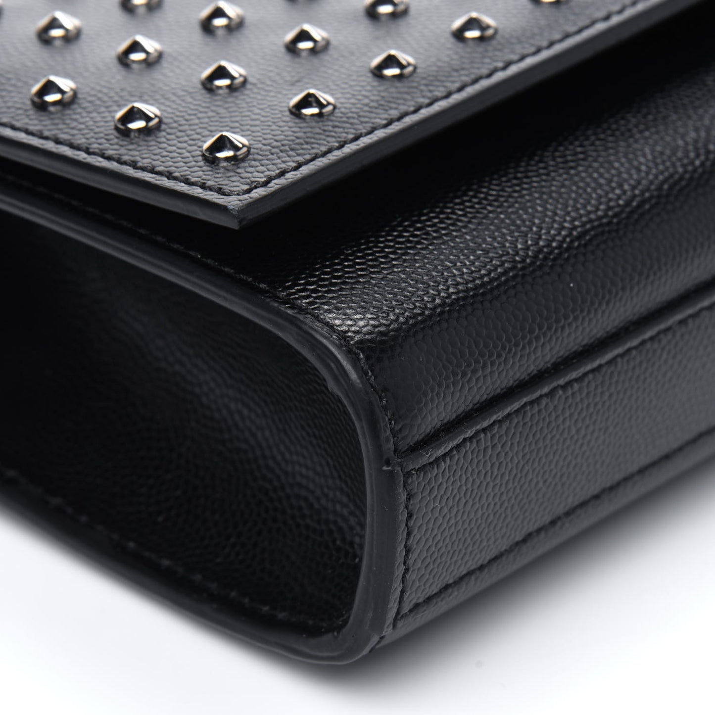 Grain De Poudre Classic Monogram Studded Clutch Black