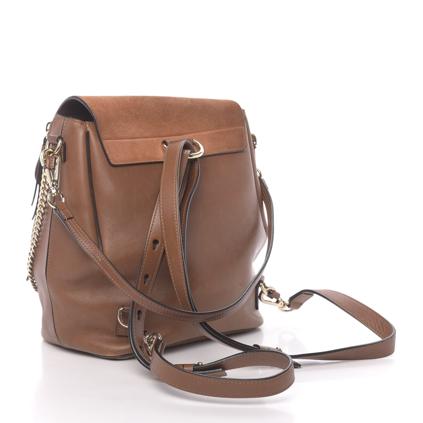 Suede Calfskin Medium Faye Backpack Tan