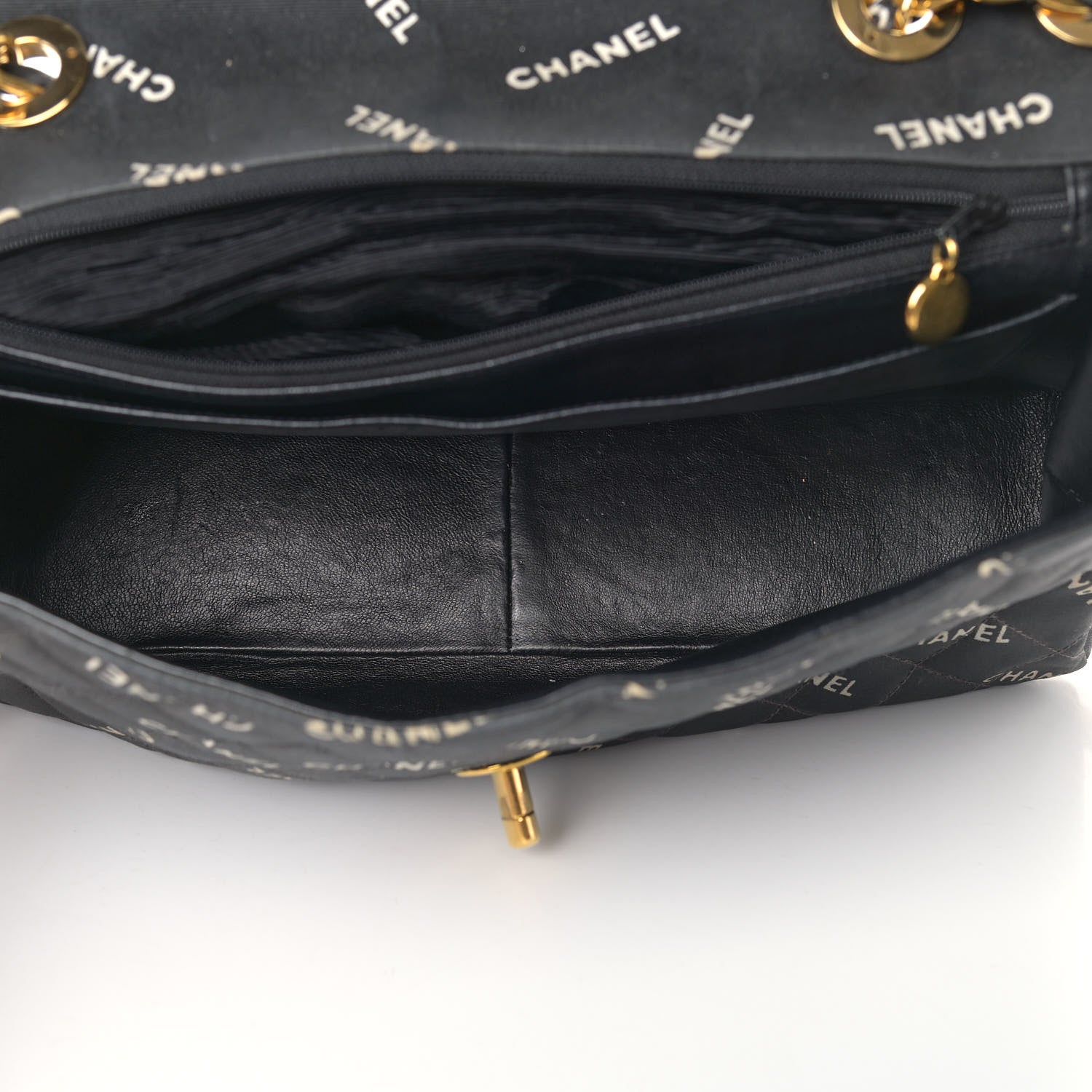 Chanel Canvas Quilted XL Jumbo Single Flap Black 4 of 11