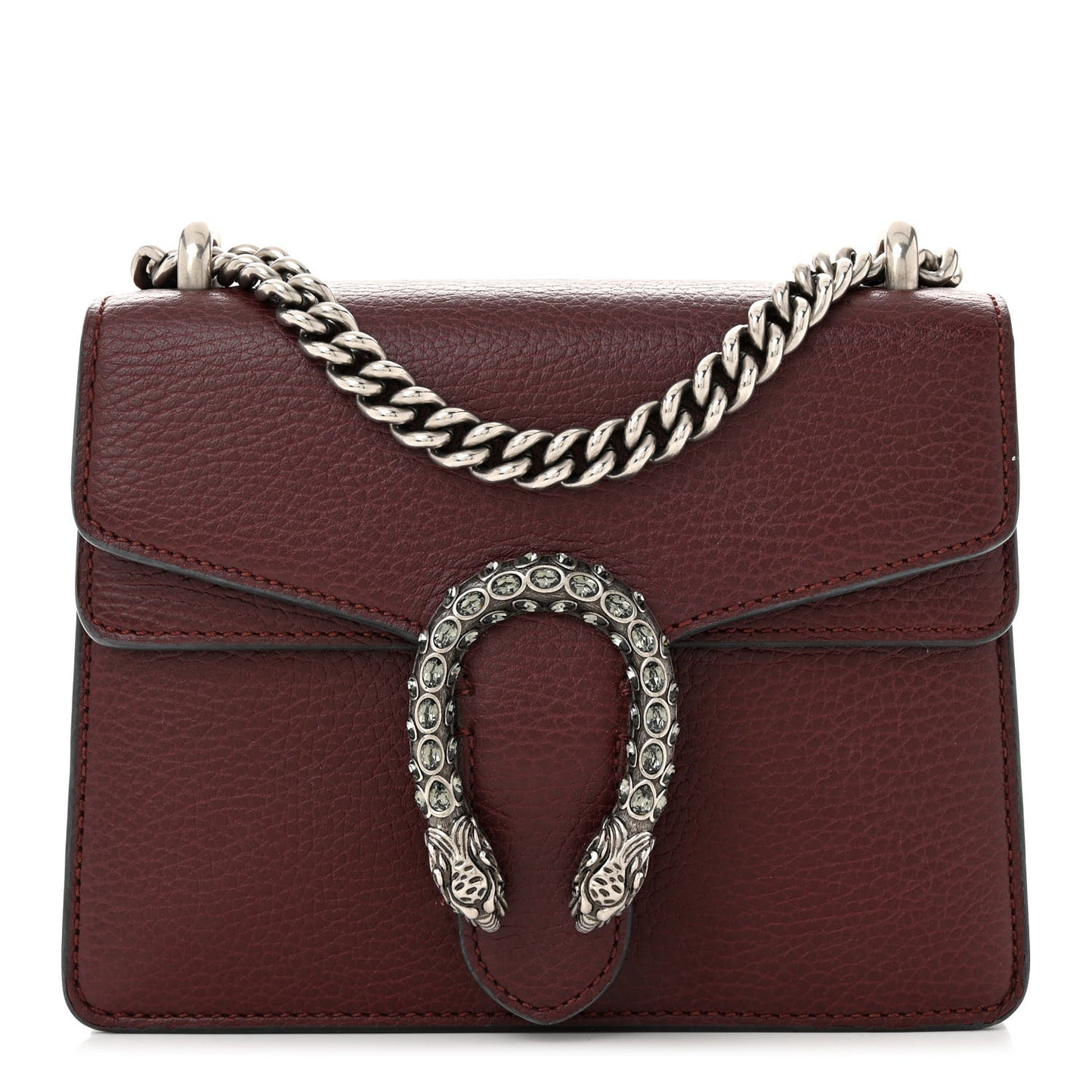 Dollar Calfskin Crystal Mini Dionysus Shoulder Bag Vintage Bordeaux