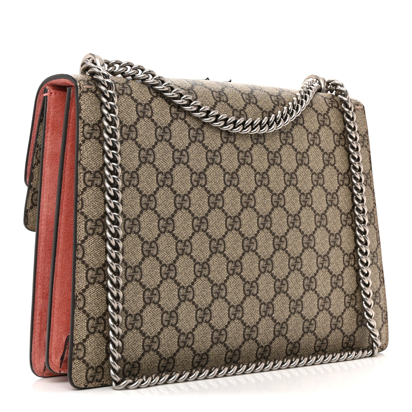 GG Supreme Monogram Crystal Floral Embroidered Medium Dionysus Shoulder Bag Beige Pink Beige Multicolor