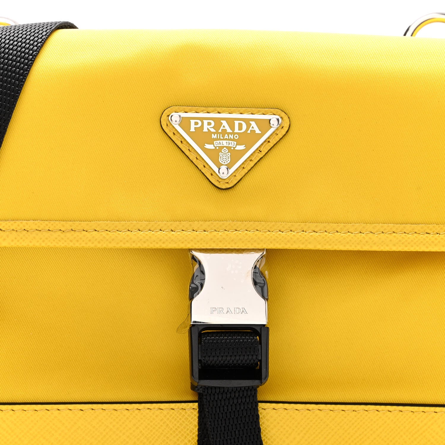 Prada Re-Nylon Saffiano Smartphone Case Crossbody Giallo 7 of 9