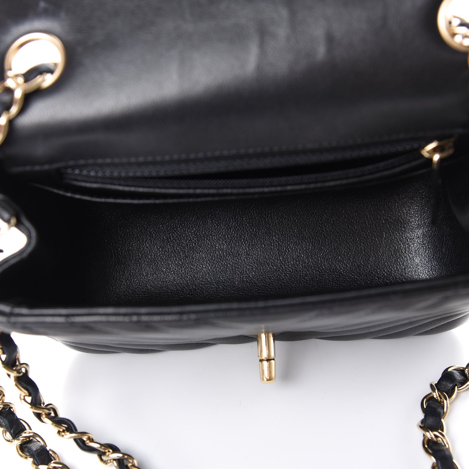 Chanel Lambskin Chevron Quilted Mini Square Flap Black 5 of 15