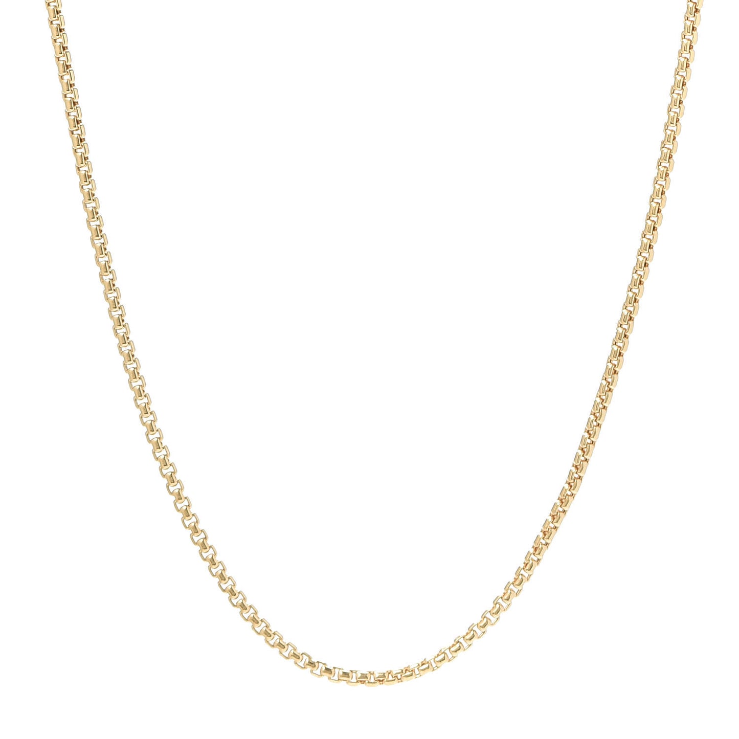 18K Yellow Gold 1.7mm Box Chain Necklace 20"