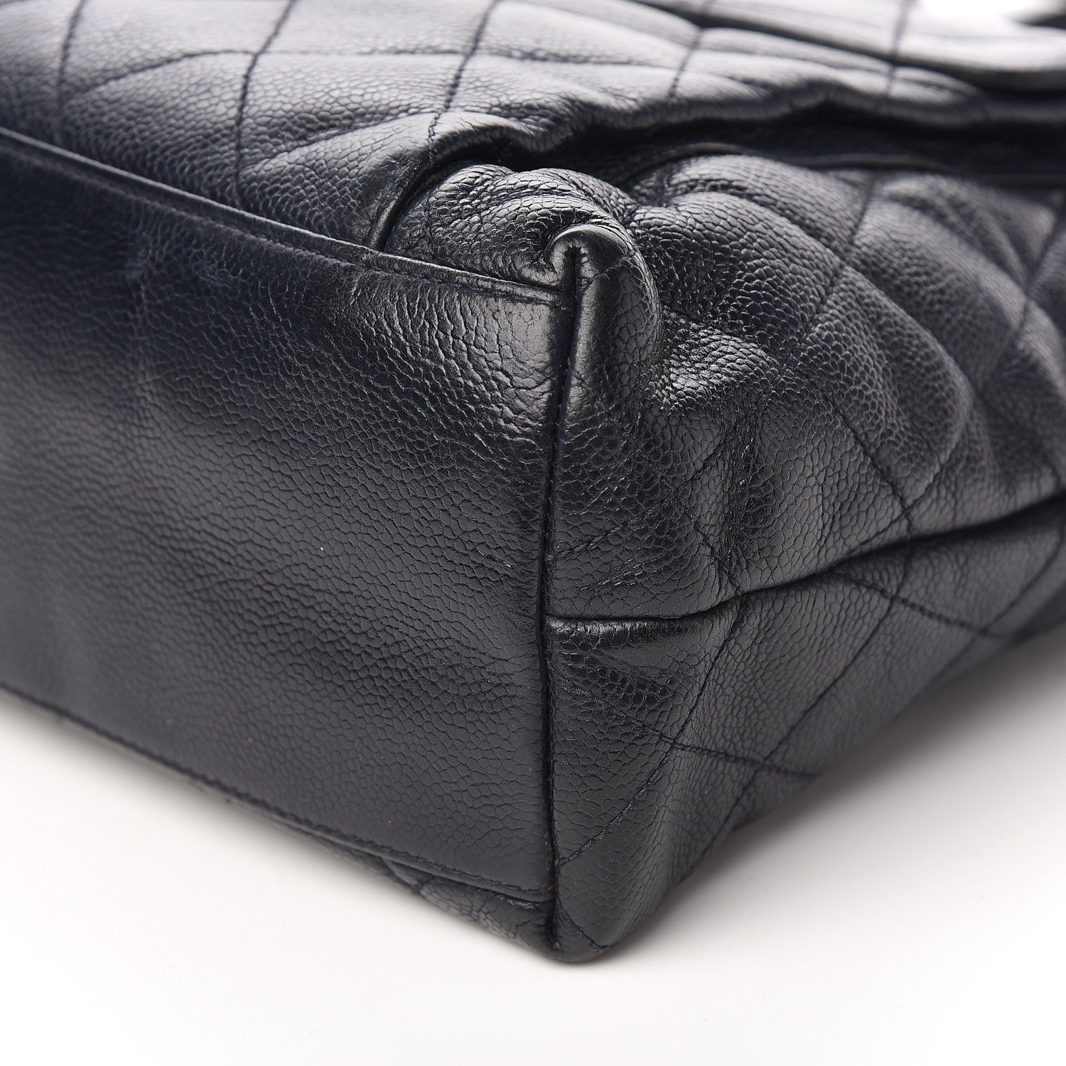 Chanel Caviar Quilted Flap Shoulder Bag Navy Blue 9 of 10