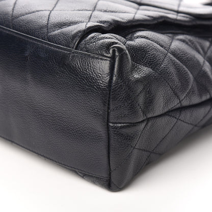 Chanel Caviar Quilted Flap Shoulder Bag Navy Blue 9 of 10